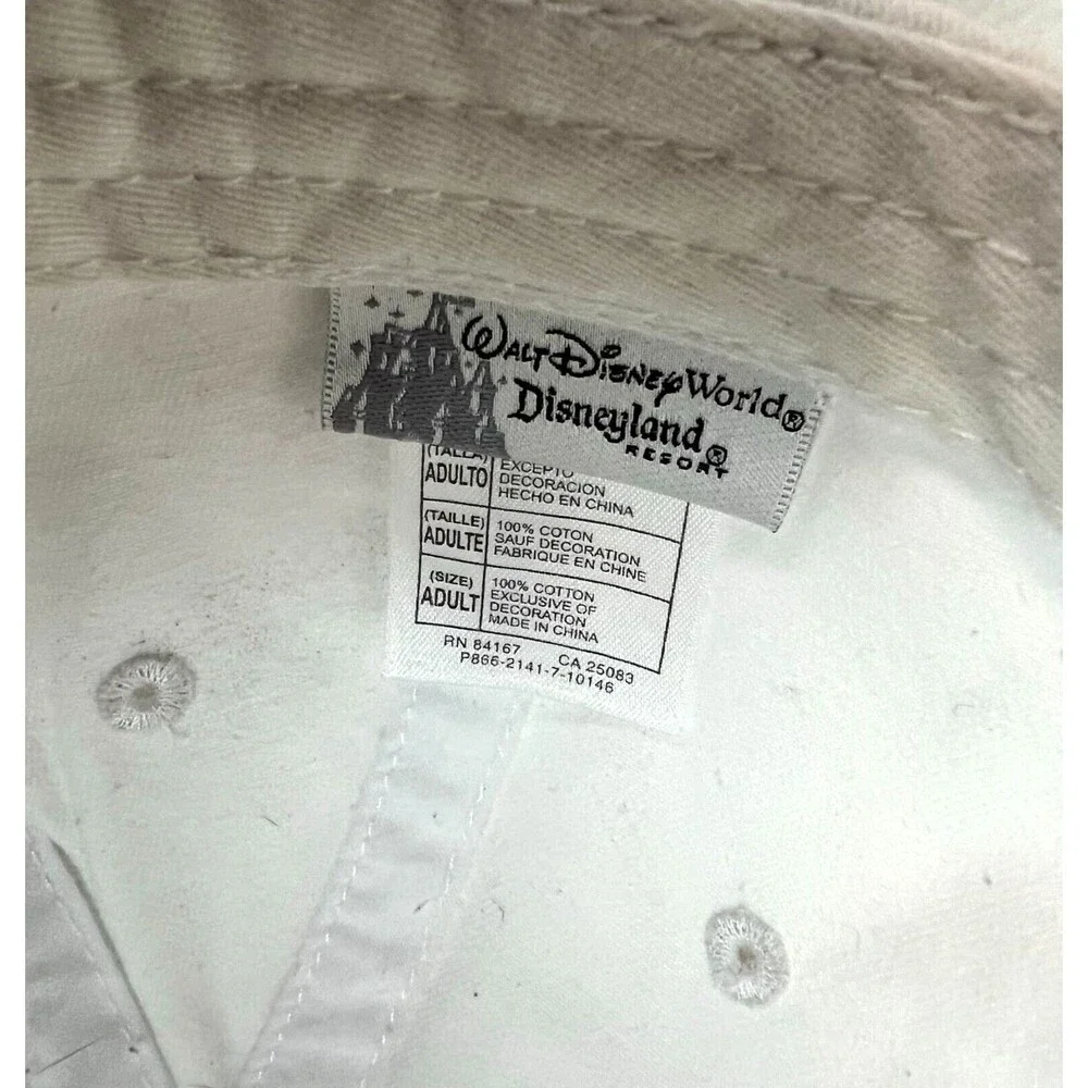 VTG 2010 Disney Parks White Adjustable Hat Adult Baseball Cap
